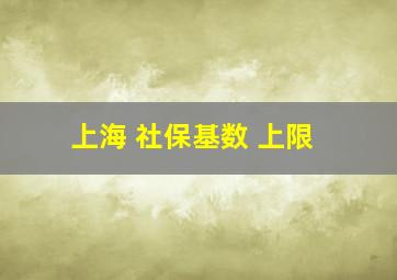 上海 社保基数 上限